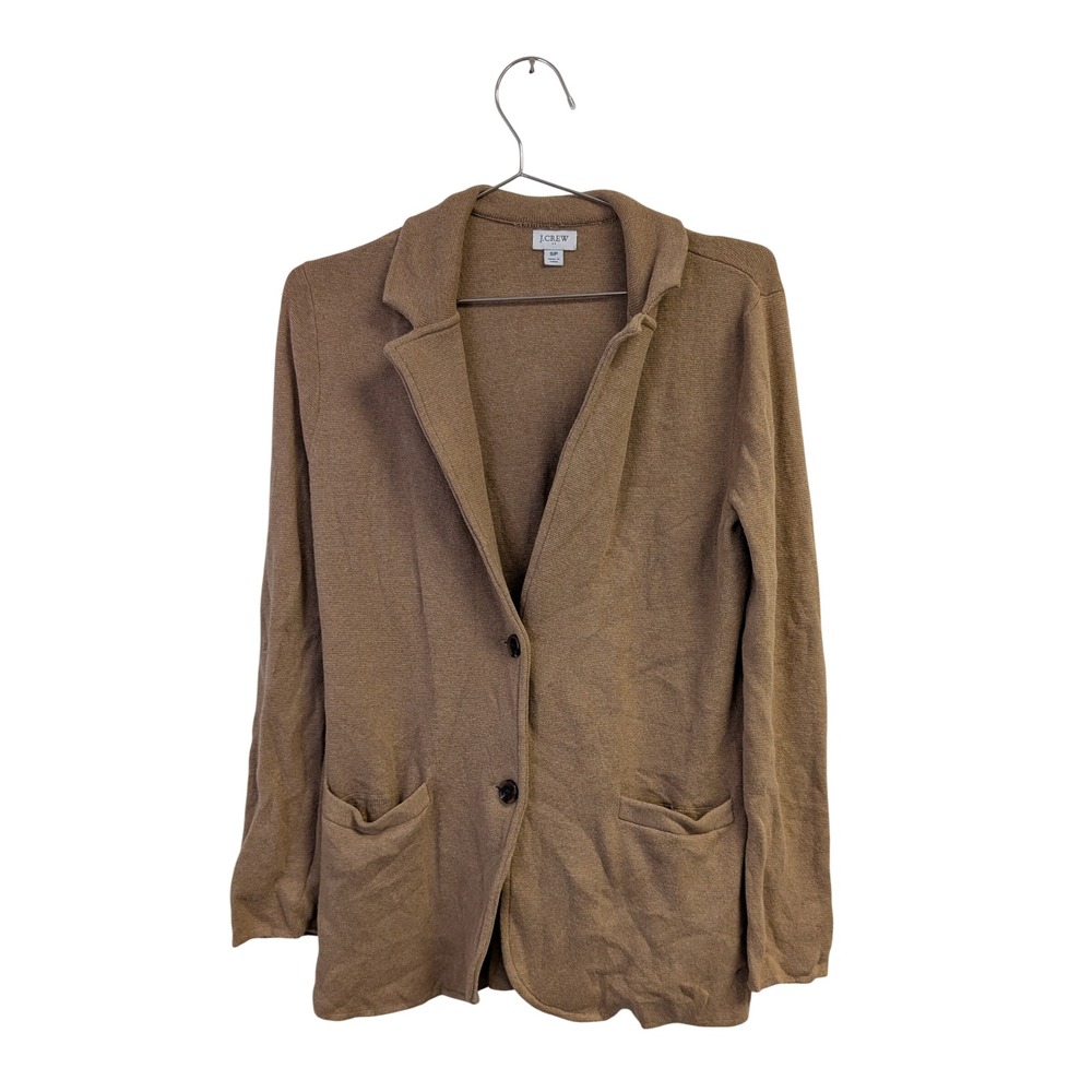 J. Crew Factory Schoolboy Sweater Blazer Knit‎ Preppy Academia Camel Brown SP